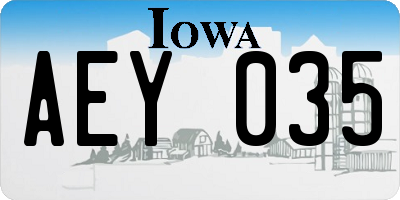 IA license plate AEY035