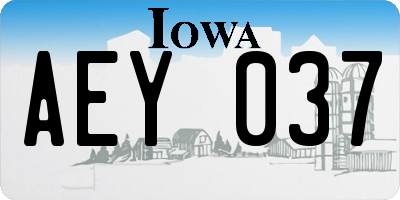 IA license plate AEY037