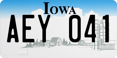 IA license plate AEY041