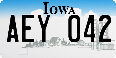 IA license plate AEY042