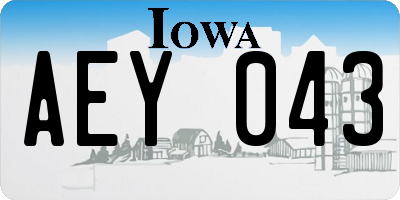 IA license plate AEY043