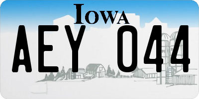 IA license plate AEY044