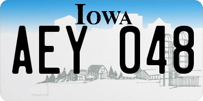 IA license plate AEY048