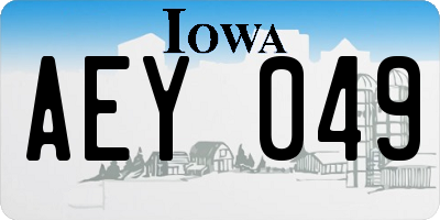 IA license plate AEY049