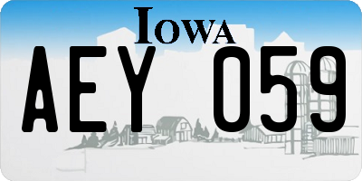 IA license plate AEY059