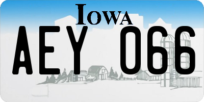 IA license plate AEY066