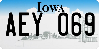 IA license plate AEY069