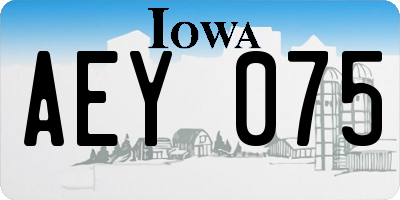 IA license plate AEY075
