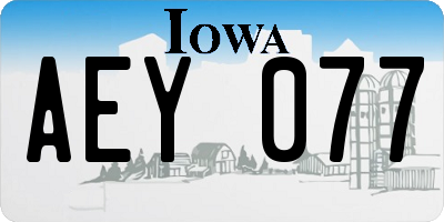 IA license plate AEY077