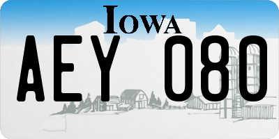IA license plate AEY080