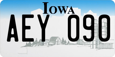 IA license plate AEY090