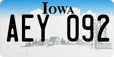 IA license plate AEY092