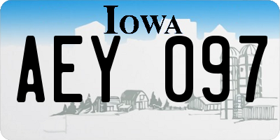 IA license plate AEY097