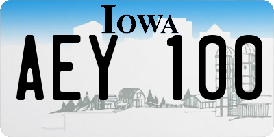 IA license plate AEY100