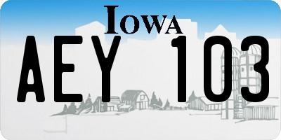 IA license plate AEY103