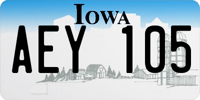 IA license plate AEY105