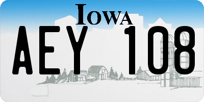 IA license plate AEY108