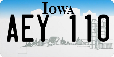 IA license plate AEY110