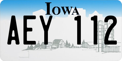 IA license plate AEY112