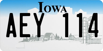 IA license plate AEY114