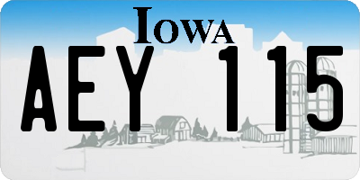 IA license plate AEY115