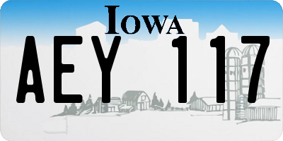 IA license plate AEY117