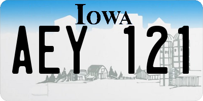 IA license plate AEY121