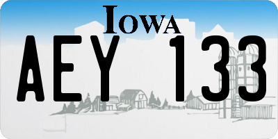 IA license plate AEY133