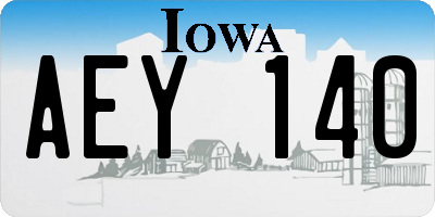 IA license plate AEY140