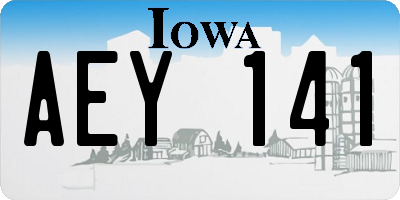 IA license plate AEY141