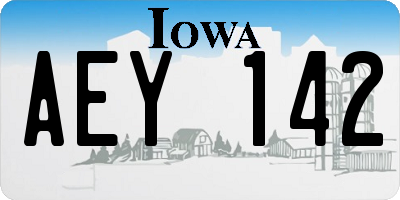 IA license plate AEY142