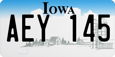 IA license plate AEY145