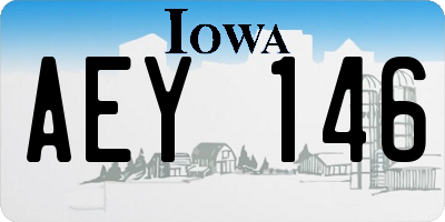 IA license plate AEY146