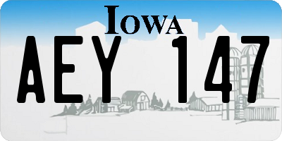 IA license plate AEY147