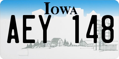 IA license plate AEY148