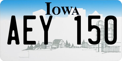 IA license plate AEY150