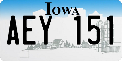 IA license plate AEY151