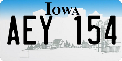 IA license plate AEY154