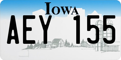 IA license plate AEY155