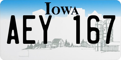 IA license plate AEY167