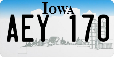 IA license plate AEY170