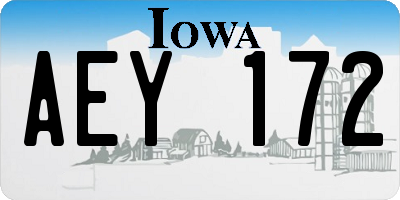 IA license plate AEY172