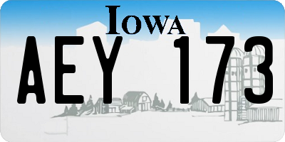 IA license plate AEY173