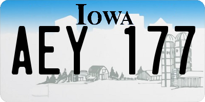 IA license plate AEY177
