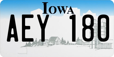 IA license plate AEY180