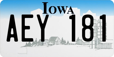 IA license plate AEY181