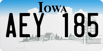 IA license plate AEY185