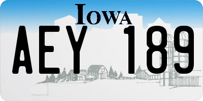 IA license plate AEY189