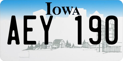 IA license plate AEY190