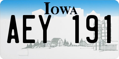 IA license plate AEY191